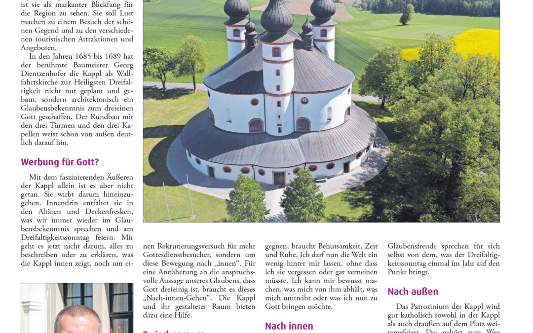 Wie eine „dreifaltige“ Litfaßsäule – die Kapplkirche